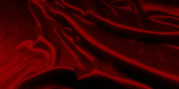 Red Satin Silk Fabric Background Velvet Material Rendering — Stock Photo, Image