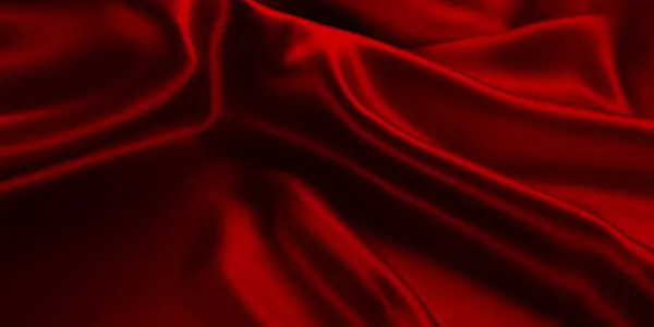 Красный Шелк Ткань Фона Волны Ткани Рождество Элегантный Дизайн Обоев — стоковое фото