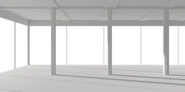 Empty Room. Abstract Futuristic Interior. 3d Render Illustration