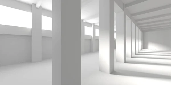 Minimalistic room space. White clean empty architecture interior. 3d rendering