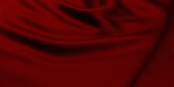 Fondo Tela Satén Seda Rojo Material Terciopelo Renderizado — Foto de Stock