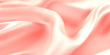 Pembe saten arka plan. Güzel, zarif, hafif, ipek, lüks kumaş kumaş. 3d oluşturma