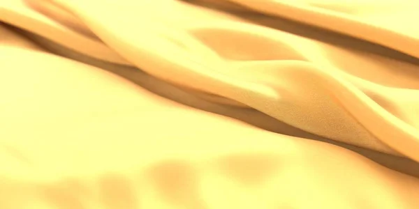Goldener Satinstoff Weicher Seidenhintergrund Helle Luxusfaltendesign Darstellung — Stockfoto