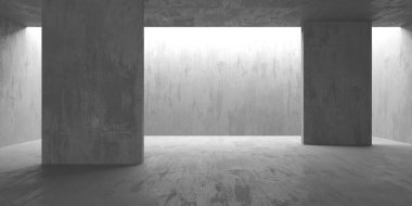 Soyut iç dizayn beton oda. Mimarlık geçmişi. 3d oluşturma