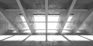 Soyut mimari iç plan. Modern beton oda. 3d oluşturma