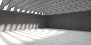 Soyut iç dizayn beton oda. Mimarlık geçmişi. 3d oluşturma