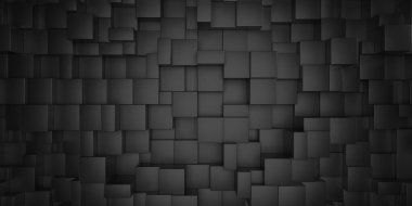 Siyah küp soyut doku arkaplanı. 3d oluşturma