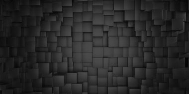 Siyah küp soyut doku arkaplanı. 3d oluşturma