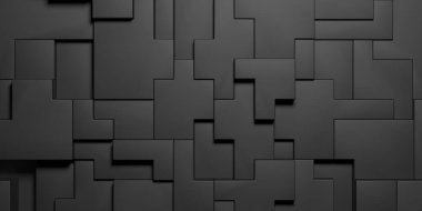 Siyah küp soyut doku arkaplanı. 3d oluşturma