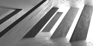 Soyut iç dizayn beton oda. Mimarlık geçmişi. 3d oluşturma