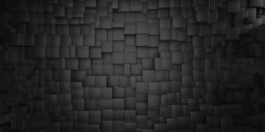 Siyah küp soyut doku arkaplanı. 3d oluşturma