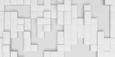 Geometrik soyut beyaz arkaplan. Döşeme tarzı. 3d oluşturma