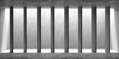 Soyut iç dizayn beton oda. Mimarlık geçmişi. 3d oluşturma