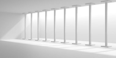 Boş Oda. Soyut Fütürist İçişleri. 3d Görüntüleme