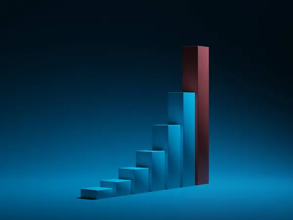 Finance graph symbolizing the growth and success of a modern business. 3d rendering