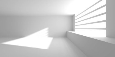 Boş Oda. Soyut Fütürist İçişleri. 3d Görüntüleme