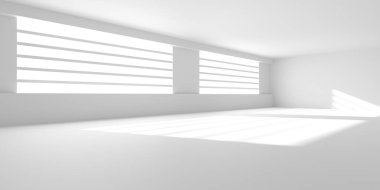 Boş Oda. Soyut Fütürist İçişleri. 3d Görüntüleme