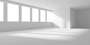 Boş Oda. Soyut Fütürist İçişleri. 3d Görüntüleme