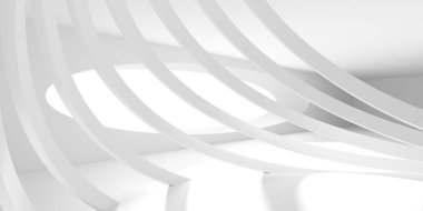 Boş Oda. Soyut Fütürist İçişleri. 3d Görüntüleme