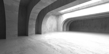 Soyut mimari iç plan. Modern beton oda. 3d oluşturma