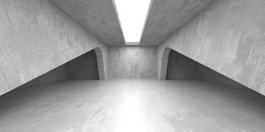 Soyut mimari iç plan. Modern beton oda. 3d oluşturma