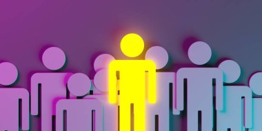 Takım lideri şirket patronu. Farklı olmak için adım atıyorum. İşe alım elemanı. Diğerleri arasında yetenekli bir işçi. 3d oluşturma