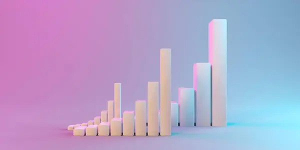Finance graph symbolizing the growth and success of a modern business. 3d rendering