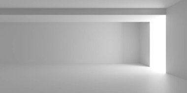 Boş Oda. Soyut Fütürist İçişleri. 3d Görüntüleme