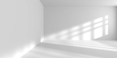 Boş Oda. Soyut Fütürist İçişleri. 3d Görüntüleme