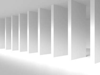 Boş Oda. Soyut Fütürist İçişleri. 3d Görüntüleme