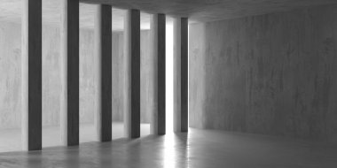 Soyut iç dizayn beton oda. Mimarlık geçmişi. 3d oluşturma