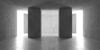 Soyut mimari iç plan. Modern beton oda. 3d oluşturma