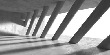 Soyut mimari iç plan. Modern beton oda. 3d oluşturma