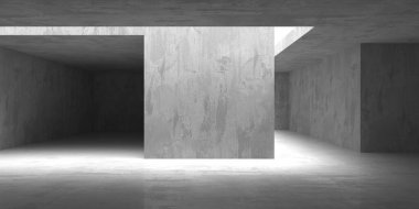 Soyut mimari iç plan. Modern beton oda. 3d oluşturma