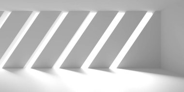 Boş Oda. Soyut Fütürist İçişleri. 3d Görüntüleme