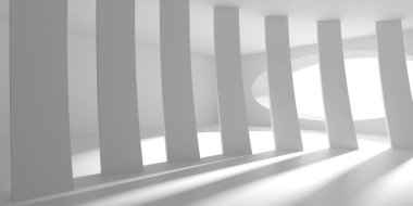 Boş Oda. Soyut Fütürist İçişleri. 3d Görüntüleme