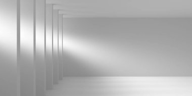 Boş Oda. Soyut Fütürist İçişleri. 3d Görüntüleme