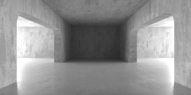 Soyut mimari iç plan. Modern beton oda. 3d oluşturma