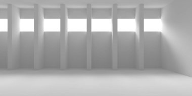 Boş Oda. Soyut Fütürist İçişleri. 3d Görüntüleme