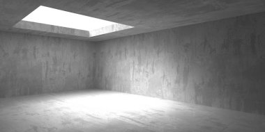 Soyut boş modern iç mekan. Beton duvarlar. Mimarlık geçmişi. 3d oluşturma