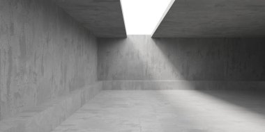 Soyut iç dizayn beton oda. Mimarlık geçmişi. 3d oluşturma