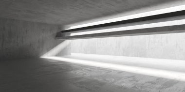 Soyut iç dizayn beton oda. Mimarlık geçmişi. 3d oluşturma