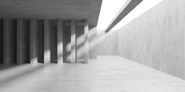 Soyut iç dizayn beton oda. Mimarlık geçmişi. 3d oluşturma