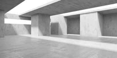 Soyut boş beton döşeme. Minimalist karanlık oda tasarım şablonu. 3d oluşturma