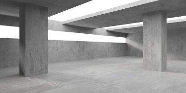 Soyut boş beton döşeme. Minimalist karanlık oda tasarım şablonu. 3d oluşturma