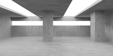 Soyut boş beton döşeme. Minimalist karanlık oda tasarım şablonu. 3d oluşturma