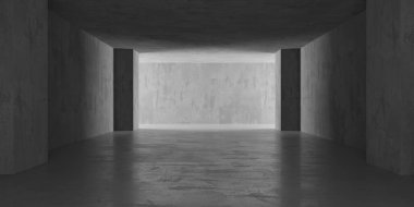 Soyut iç dizayn beton oda. Mimarlık geçmişi. 3d oluşturma