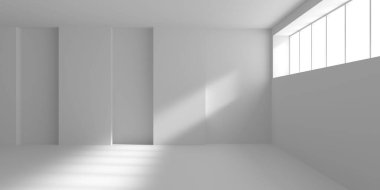 Beyaz Modern mimari iç arka plan. 3D render illüstrasyon