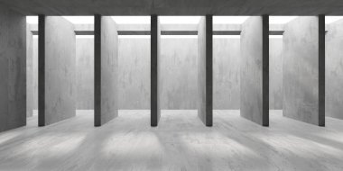 Soyut iç dizayn beton oda. Mimarlık geçmişi. 3d oluşturma