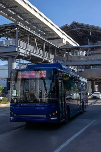 Public City Blue Bus Bangkok Street Mass Transportation — Stock Photo, Image